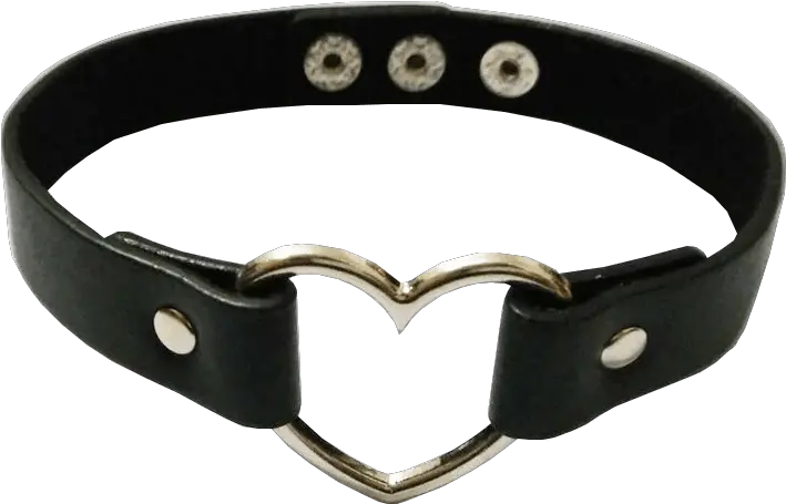  Heart Shaped Ring Leather Choker Choker Png Choker Png