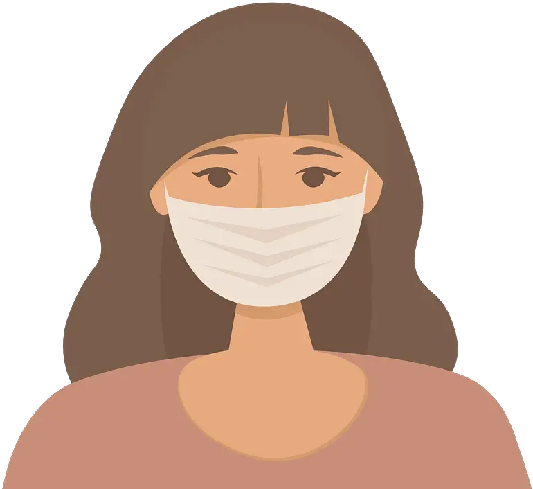  Woman With Face Mask Clipart Face Mask Clipart Png Girl Face Png