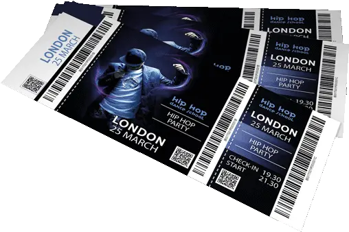  Tickets With Barcode And Qr Code Horizontal Png Ticket Barcode Png