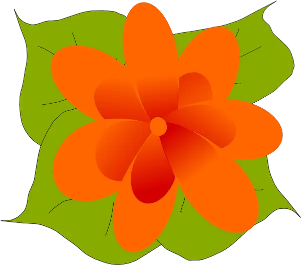  Orange Flower With Leaves Clip Art Vector Png Orange Flower Png