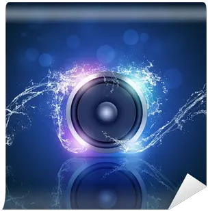  Music Speaker Blue Background Wall Mural U2022 Pixers We Live Music Speaker Png Musi Icon