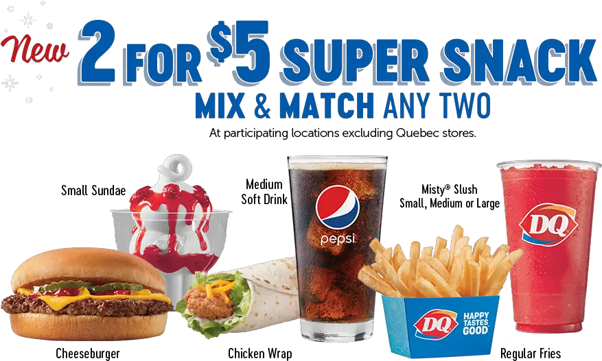  Menu Food Dairy Queen Dairy Queen 2 For 5 Canada Png Burger And Fries Png