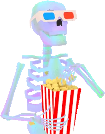  Skeleton Popcorn Sticker Skeleton Popcorn Movies Transparent Eating Popcorn Gif Png Skeleton Icon Tumblr