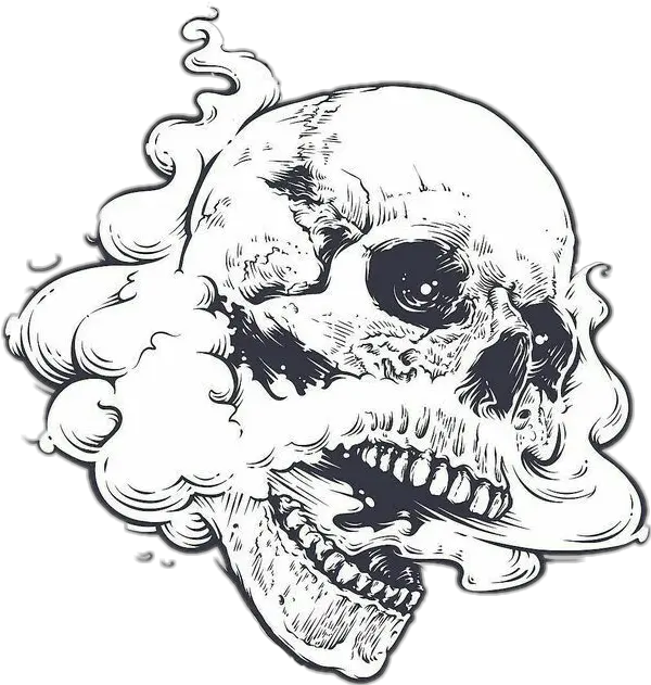  Dark Edgy Skull Art Smoke Weed High Open Mouth Skull Drawing Png Weed Smoke Png