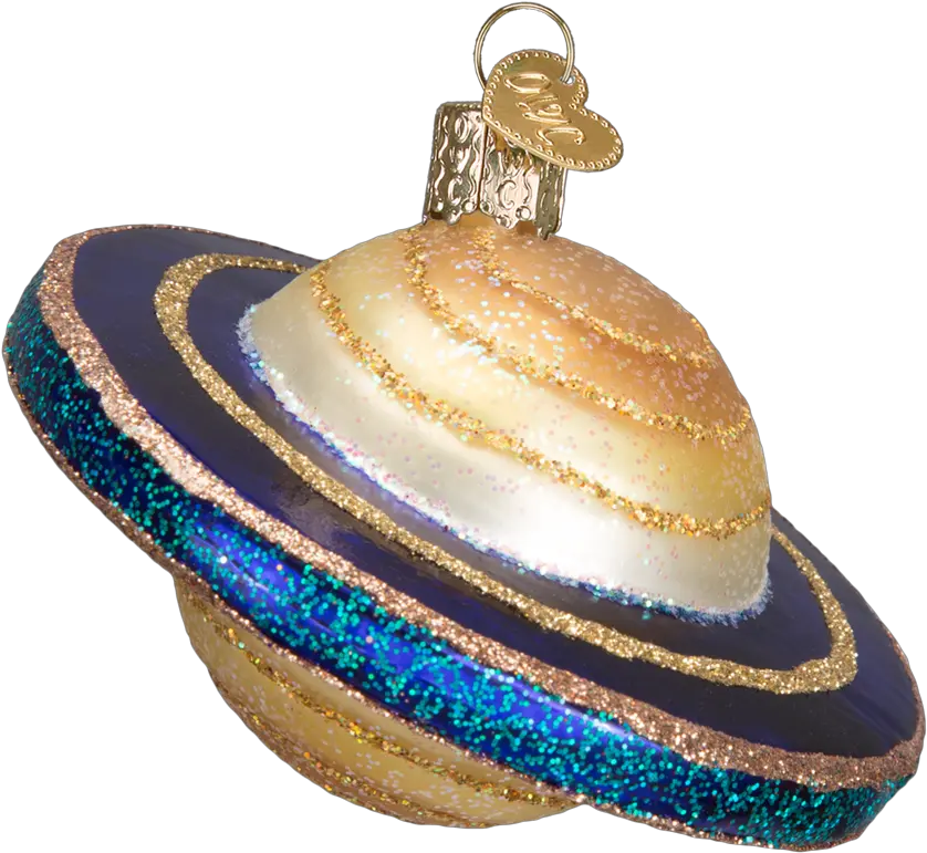  Download Saturn Planet Old World Glass Ornament Lucky Png Hanging Christmas Ornaments Png