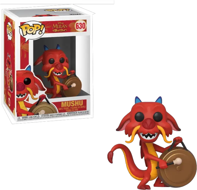  Pop Disney Mulan 630 Mushu With Gong Disney Mulan Funko Pop Png Mulan Transparent