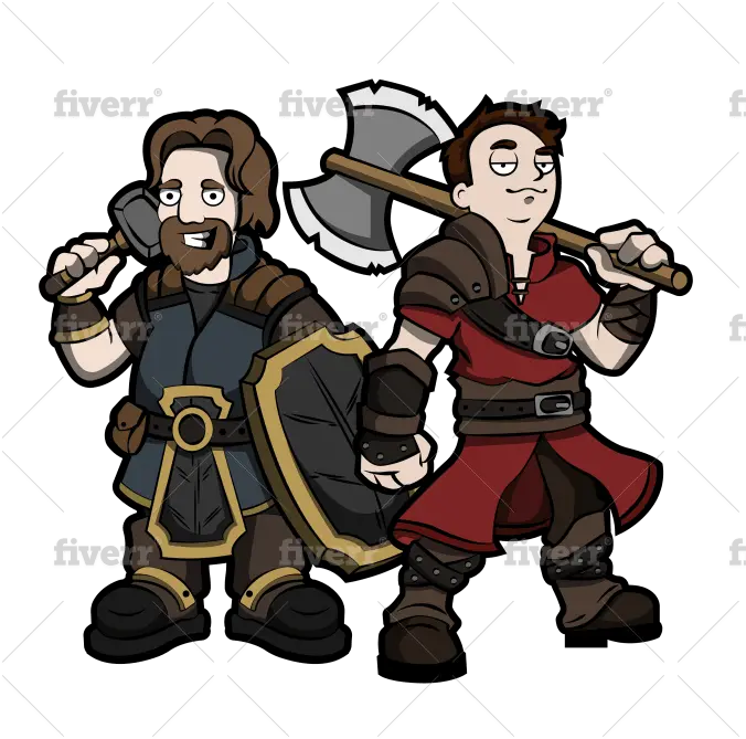  Draw You As A Medieval Rpg Video Game Character Cartoon Png Video Game Characters Png