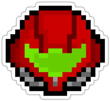  Retro Samus Aran Helmet Pixel Art Four Leaf Clover Png Samus Helmet Png