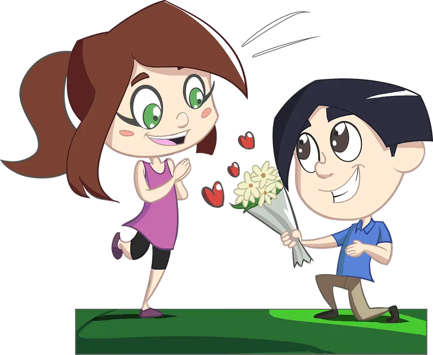  Love Story Couple Free Image On Pixabay Flowers Cartoon Boy Girl Png Story Png