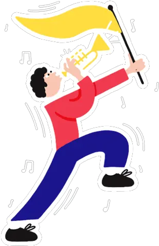  Gus Stickers U2014 Loveblood Creative Illustration Animation Png Trumpet Png