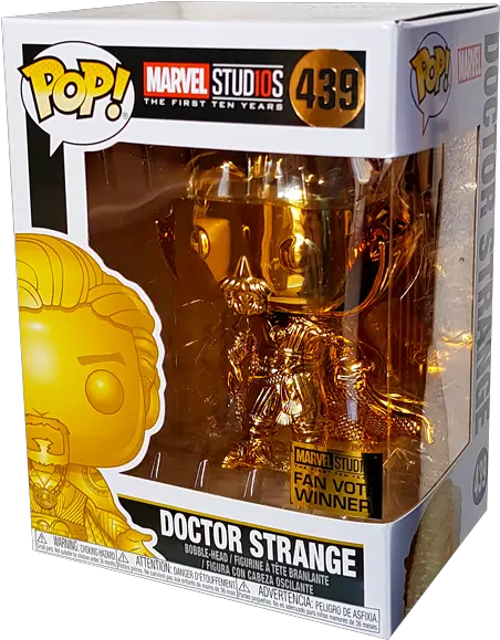  Marvel Studios 10th Anniversary Doctor Strange Gold Chrome Pop Vinyl Figure Lotso Funko Pop Box Png Dr Strange Transparent