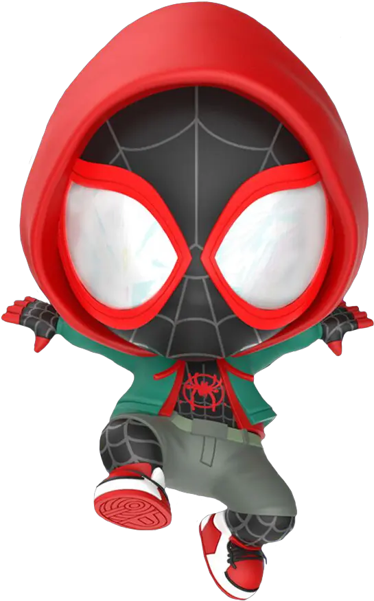  Spider Man Into The Spiderverse Miles Morales Hooded Cosbaby Hot Toys Bobblehead Figure Spiderman Into The Spider Verse Cute Png Miles Morales Spiderman Logo