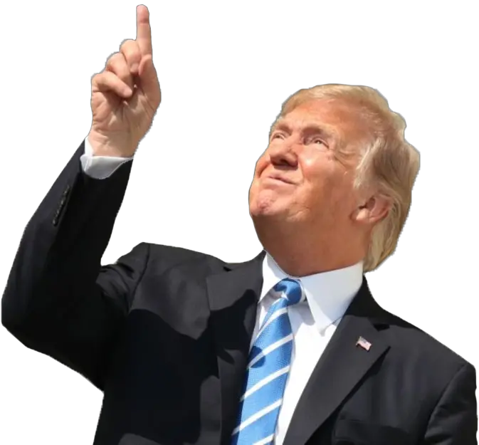  Trump Pointing While Staring Trump Pointing At Eclipse Png Trump Transparent Background