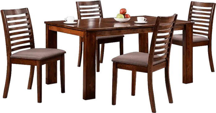  4 Seater Dining Set With Slatted Chair Dining Table Images Png Wood Table Png