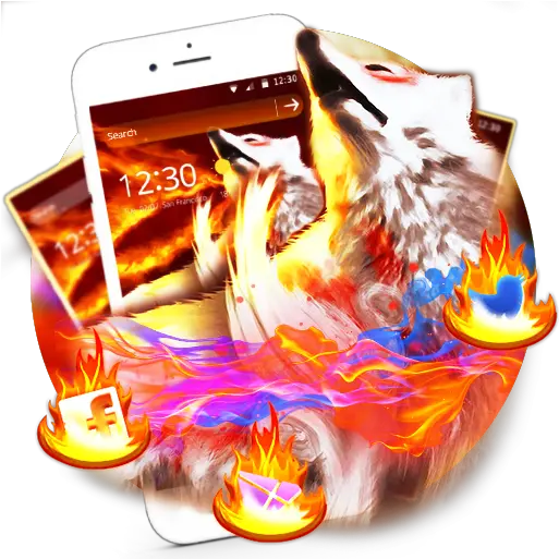  Golden Totem Fire Wolf Theme Apk 114 Download Apk Latest Smartphone Png Cool Wolf Icon