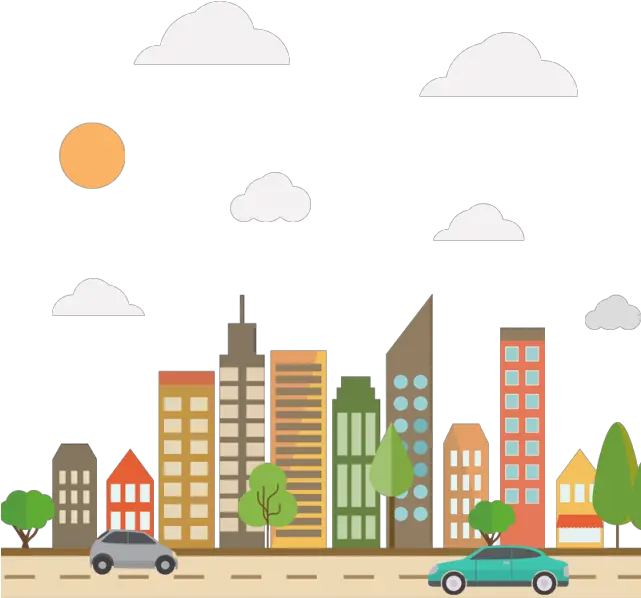  Skyline Clipart Colorful City Cartoon City Vector Png City Clipart Png