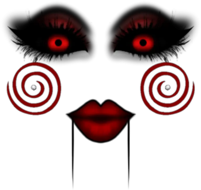  Scary Girl Makeup Swirls Creepy Scary Face Roblox Png Scary Face Png