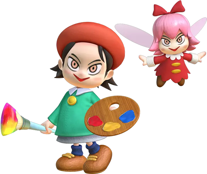  Referenced This Face In Star Allies Kirby Adeleine And Ribbon Png Kirby Face Png