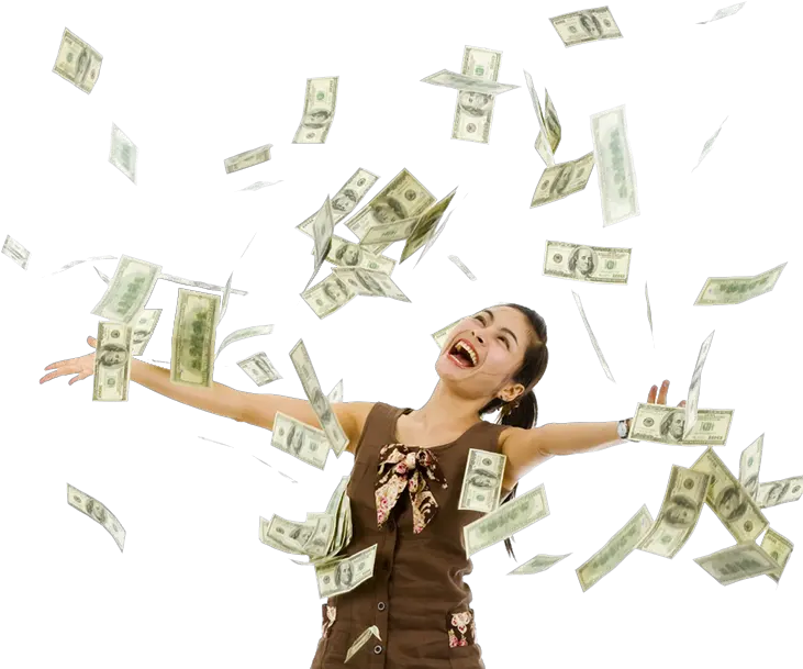  Falling Money Transparent Background Woman Won The Lottery Png Money Transparent Background