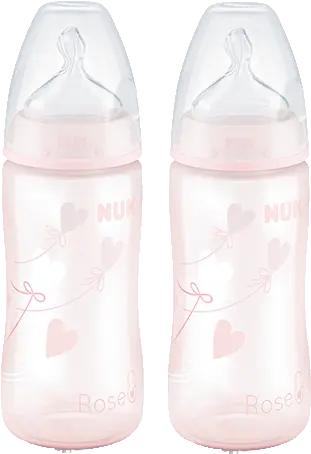  Nuk First Choice Plus Baby Bottle Rose U0026 Blue 300ml Twin Pack Baby Bottle Png Baby Bottle Png
