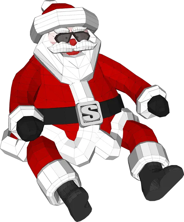  3d Polygonal Santa Claus Free Svg Vector Santa Claus Kepala Png Santa Beard Transparent Background