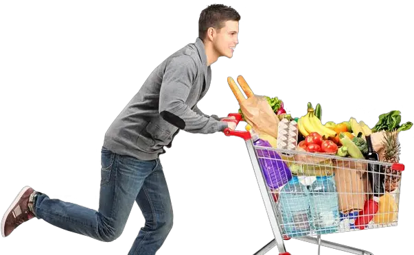  Shopping Cart Vs Empty Transparent Png Customer In A Hurry People Shopping Png