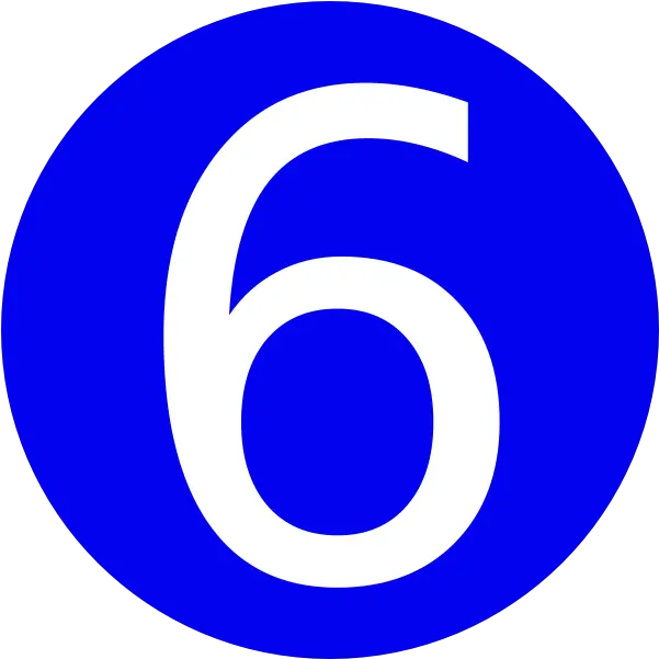  Number 6 Clipart Blue Transparent Free For Number 6 Blue Circle Png Number 6 Png