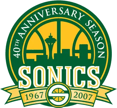  Seattle Supersonics Anniversary Logo Seattle Supersonics 40th Anniversary Png Seattle Supersonics Logo