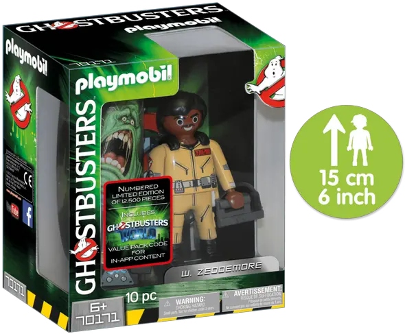  Playmobil Ghostbusters Collection Figure W Zeddemore 70171 Playmobil Ghostbusters Big Png Ghostbusters Logo Transparent