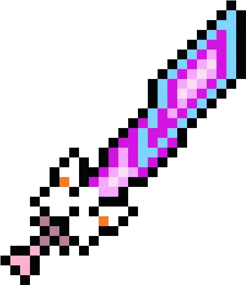  Pixel Sword Png Meowmere Terraria Clipart Full Size Terraria Meowmere Pixel Art Swords Transparent