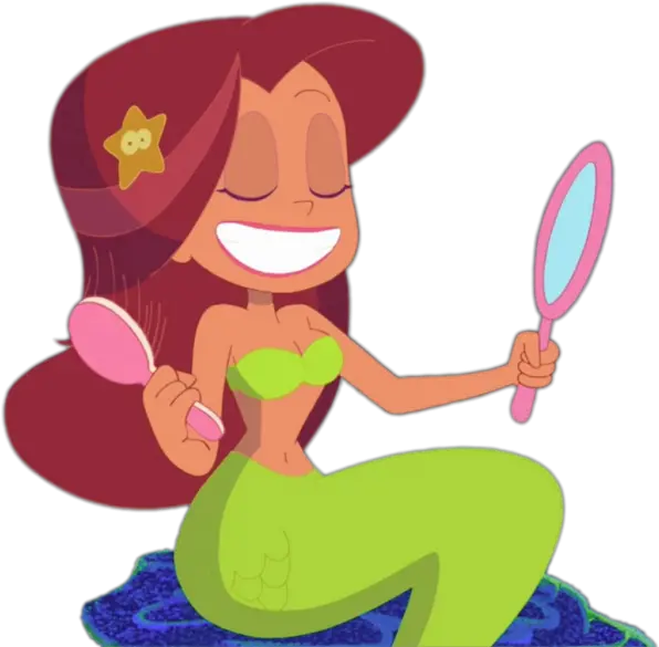  Zig Sharko Marina The Mermaid Brushing Marina From Zig And Sharko Png Mermaid Transparent Background