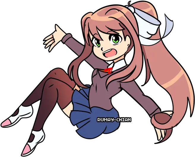  Monika Ddlc Png Doki Doki Literature Club Drawings Chibi Monika Png