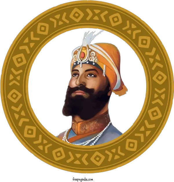  Guru Gobind Singh Jayanti Label Moustache Turban For Govind Guru Gobind Singh Jayanti Png Mustache Icon Copy And Paste