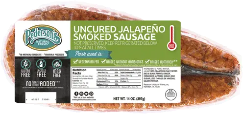  Jalapeno Smoked Sausage Pedersonu0027s Natural Farms Sausage Png Sausage Transparent