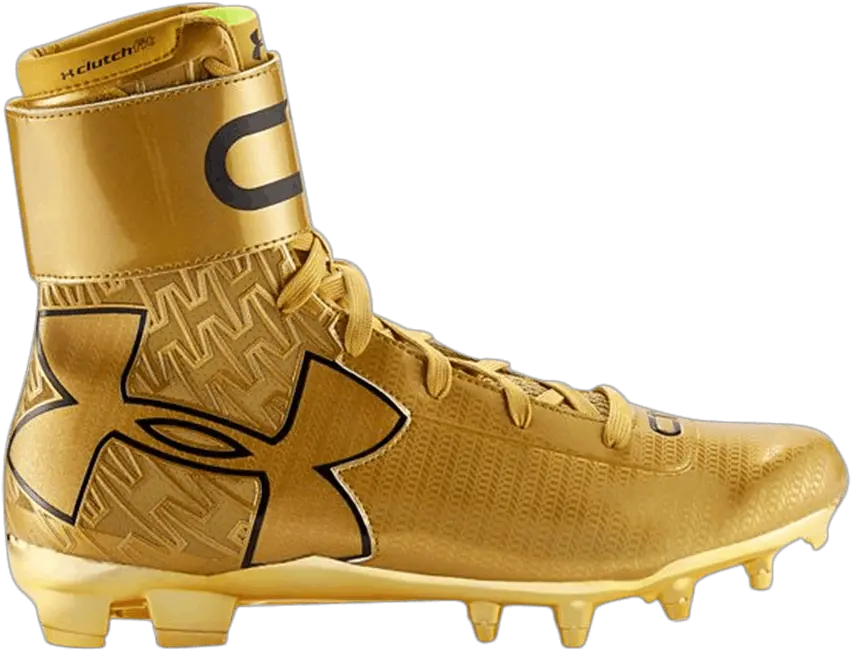  C1n Mc Gold Rush Football Cleats Tachones De Futbol Americano Dorados Png Cam Newton Png