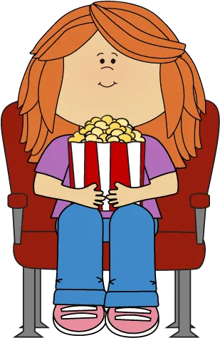  Girl Watching Movie With Popcorn Clip Art Girl Watching Watching A Movie Clipart Png Movie Popcorn Png