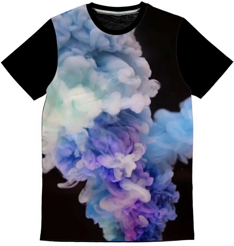  Smoke In Color Classic Sublimation Panel T Shirt Blue Purple White Fashion Fit Design Sizes Run From Xs Through 2xl Background Wallpaper Smoke Bomb Png Purple Shirt Png