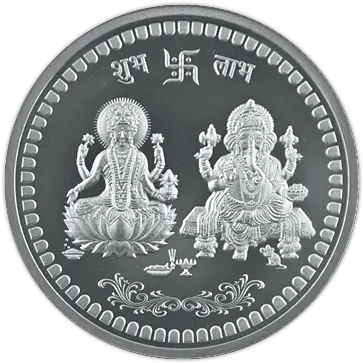  20 Gram Silver Round Mmtc Pamp Goddess Lakshmi U0026 Lord Ganesh In Presentation Box Griffith Observatory Png Silver Circle Png