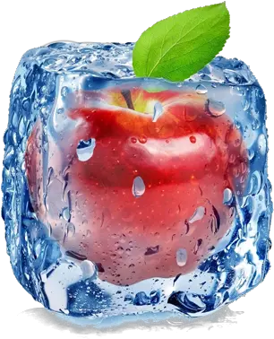  Cube Apple Frozen Freezing Ice Fruit Superfood Png Fruit Icon Png