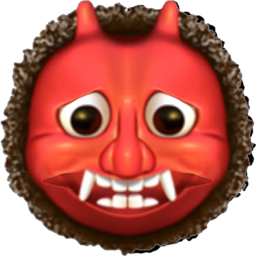  Emoji Oni Devil Demon Iosemoji Vampire Mask Evil Red Iphone Ogre Emoji Png Oni Mask Png