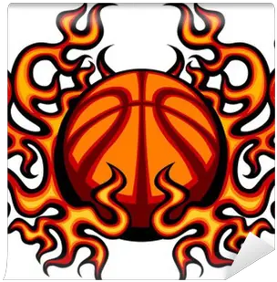  Basketball Template With Flames Vector Image Wall Mural U2022 Pixers We Live To Change Basketball With Flames Png Flame Vector Png