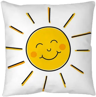  Smiling Sun Vector Pillow Cover U2022 Pixers We Live To Change Throw Pillow Png Smiling Sun Png