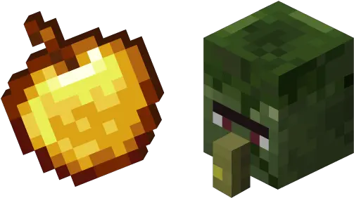  Minecraft Golden Apple And Zombie Villager Cursor U2013 Custom Tree Png Golden Apple Png