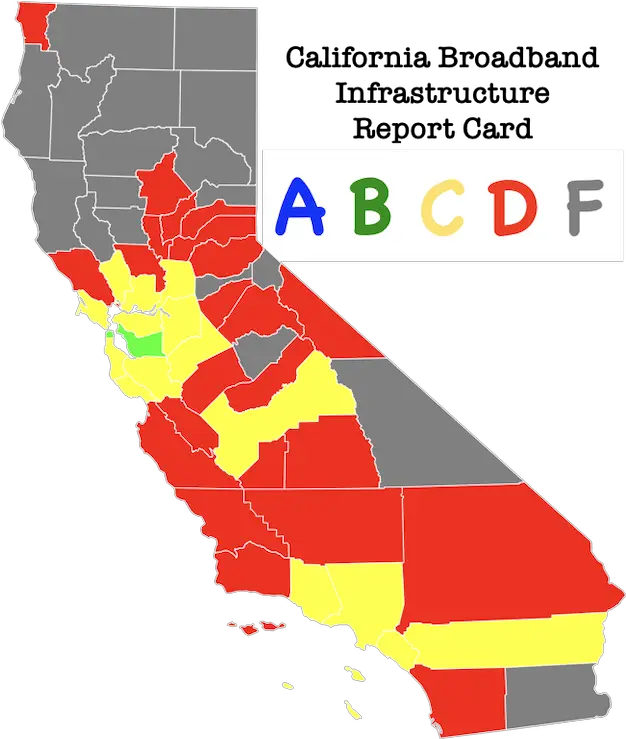  Californiau0027s Mountain Counties Get Failing Broadband Grades California Democratic Party V Jones Png California Map Png