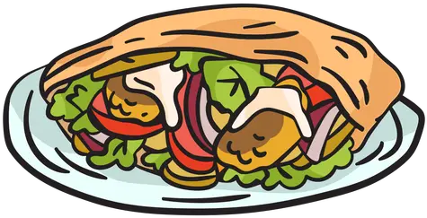  Shawarma Israeli Street Food Illustration Transparent Png Prato Comida Desenho Png Street Png