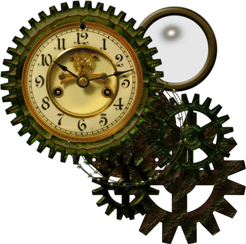  Download Hd Steampunk Clock Png Image Black And White Engranajes De 50 Dientes Vintage Clock Png