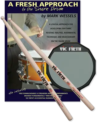  Vic Firth Fasp Fresh Approach Starter Pack Vic Firth Practice Pad Png Drum Sticks Png