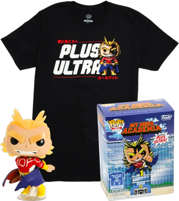  My Hero Academia All Might Glow In The Dark Pop Vinyl Figure U0026 Tshirt Box Set My Hero Academia Pop Tee Png All Might Transparent