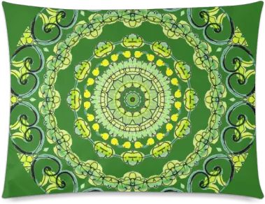  Green Lace Flowers Leaves Mandala Design Dark Custom Picture Pillow Case 20x26 One Side Id D137255 Png Circle