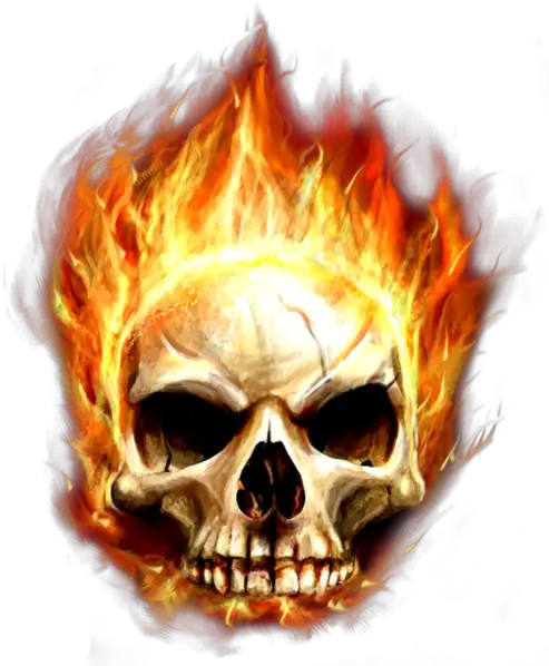  Skull In Fire Psd Official Psds Flaming Skull Png Skull Transparent